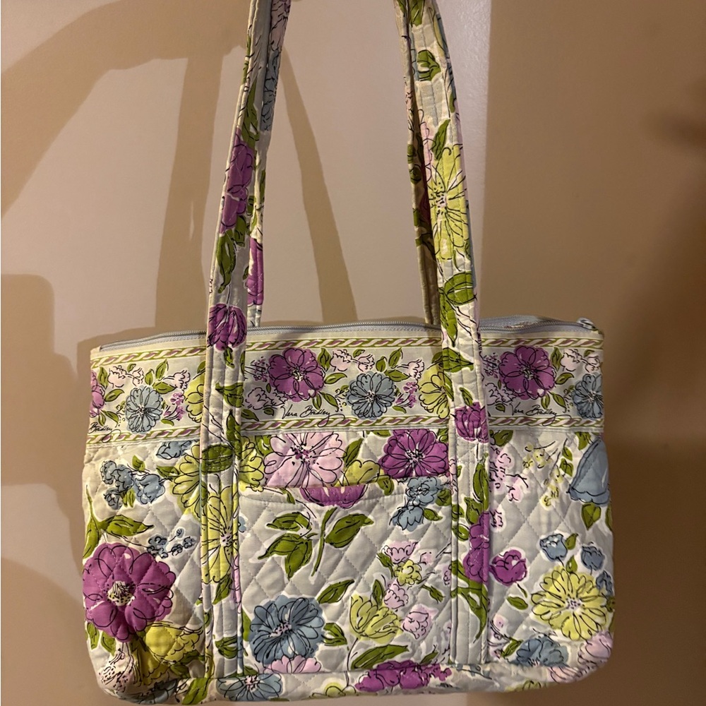 Vera Bradley Purple Floral Quilted Purse Shoulder Bag Tote